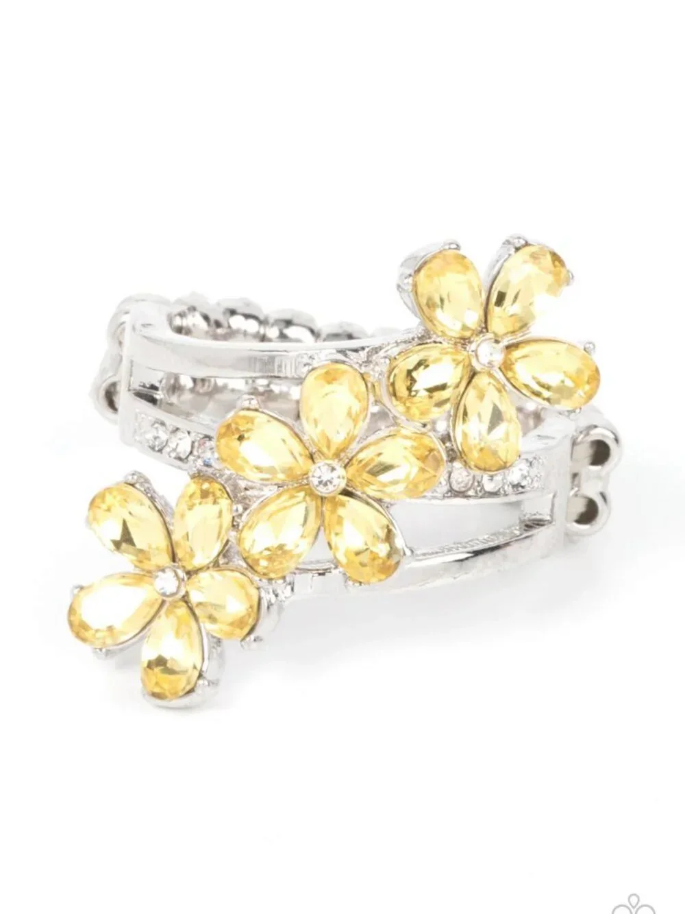 Paparazzi Jewelry Accessories - Posh Petals - Yellow Ring - Vintage